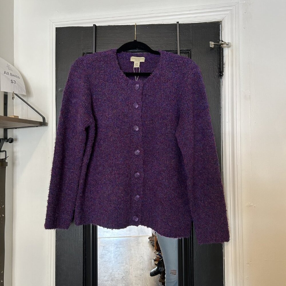 Appleseed's Button Up Sweater Purple